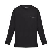 Wit Langarm T-shirt Y-3 , Black , Heren