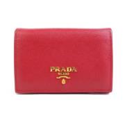 Pre-owned Leather wallets Prada Vintage , Red , Dames