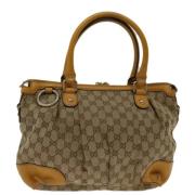 Pre-owned Canvas handbags Gucci Vintage , Beige , Dames