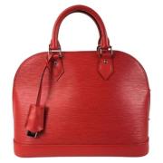 Pre-owned Leather handbags Louis Vuitton Vintage , Red , Dames