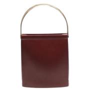 Pre-owned Leather handbags Cartier Vintage , Brown , Dames