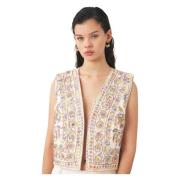 Handgeborduurd mouwloos vest Neil Antik Batik , Multicolor , Dames