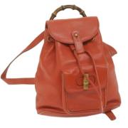 Pre-owned Leather backpacks Gucci Vintage , Orange , Dames