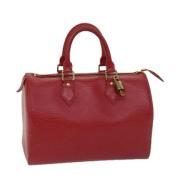 Pre-owned Leather handbags Louis Vuitton Vintage , Red , Dames