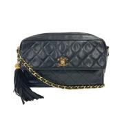 Pre-owned Leather shoulder-bags Chanel Vintage , Black , Dames