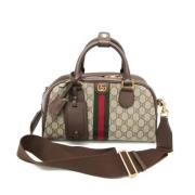 Pre-owned Leather handbags Gucci Vintage , Beige , Dames