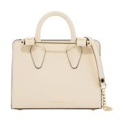 Nano Tote Tas met Metalen Staaf Strathberry , Beige , Dames