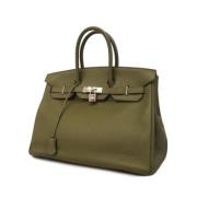 Pre-owned Leather handbags Hermès Vintage , Green , Dames