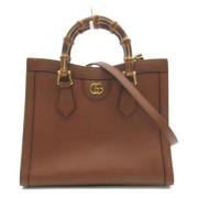 Pre-owned Leather gucci-bags Gucci Vintage , Brown , Dames