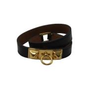 Pre-owned Leather bracelets Hermès Vintage , Black , Dames