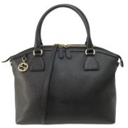 Pre-owned Leather totes Gucci Vintage , Black , Dames