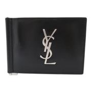 Pre-owned Leather wallets Yves Saint Laurent Vintage , Black , Dames