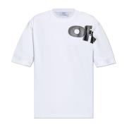 Oversized T-shirt Off White , White , Heren