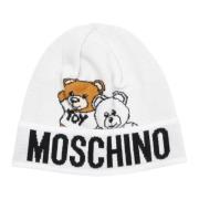 Abstract Multikleur Teddybeer Beanie Moschino , White , Dames