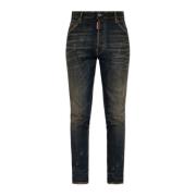 Jeans Lang Kruis Dsquared2 , Black , Heren