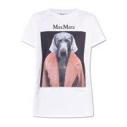 T-shirt met 'Cipria' print Max Mara , White , Dames