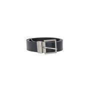 Dubbelzijdige Leren Riem met Metalen Gesp Armani Exchange , Black , He...