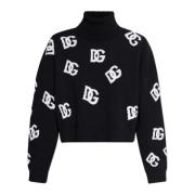 Turtleneck met logo Dolce & Gabbana , Black , Dames