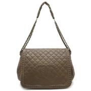 Pre-owned Leather chanel-bags Chanel Vintage , Brown , Dames