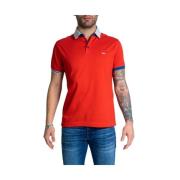 Rode Polo Shirt Lente/Zomer Korte Mouw Harmont & Blaine , Red , Heren