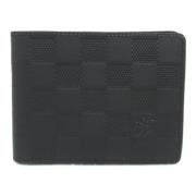 Pre-owned Leather wallets Louis Vuitton Vintage , Black , Heren