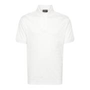 Jacquard Logo Polo Korte Mouw Shirt Emporio Armani , White , Heren