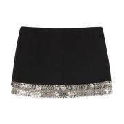 Zwarte Geborduurde Rok Pinko , Black , Dames