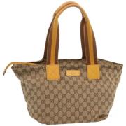 Pre-owned Canvas totes Gucci Vintage , Yellow , Dames