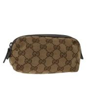 Pre-owned Canvas pouches Gucci Vintage , Beige , Dames