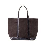 Zwarte Linnen Shopper met Strass Vanessa Bruno , Brown , Dames