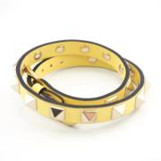 Pre-owned Leather bracelets Valentino Vintage , Yellow , Dames