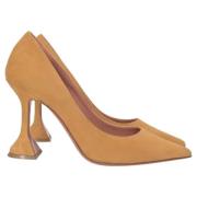 Pre-owned Suede heels Amina Muaddi Pre-owned , Brown , Dames