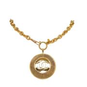 Pre-owned Metal necklaces Chanel Vintage , Yellow , Dames