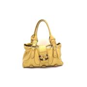 Pre-owned Leather handbags Valentino Vintage , Yellow , Dames