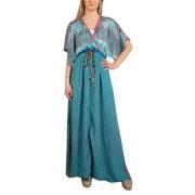 Bloemen Maxi Jurk Tithonia Sissel Edelbo , Blue , Dames