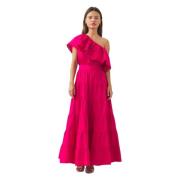 Asymmetrische maxi-jurk Antik Batik , Pink , Dames