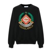 Zwarte Katoenen Sweatshirt met Voorborduursel Casablanca , Black , Her...