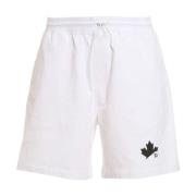 Witte Katoenen Shorts Ss22 Dsquared2 , White , Heren