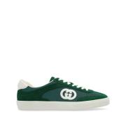 Groene Sneakers Mesh Logo Patch Gucci , Green , Heren