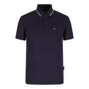 Blauwe Polo Korte Mouw Logo 100% Katoen Armani Exchange , Blue , Heren