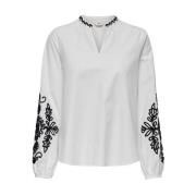 V-Neck Detail Top Only , White , Dames