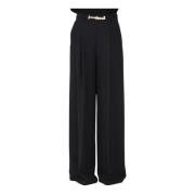 Elegante Zwarte Wijde Broek Simona Corsellini , Black , Dames