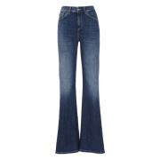 Blauwe Palazzo Jeans met Riemlussen Dondup , Blue , Dames