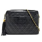 Pre-owned Leather chanel-bags Chanel Vintage , Black , Dames