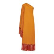 Elegante Marmer Jurk Taller Marmo , Orange , Dames