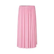 Elegante Tijdloze Midi Rok Samsøe Samsøe , Pink , Dames