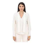 Elegante Witte Blouse met Sjaal Elisabetta Franchi , White , Dames