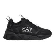 Eenvoudige Vetersneakers Emporio Armani EA7 , Black , Heren