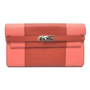 Pre-owned Leather wallets Hermès Vintage , Pink , Dames