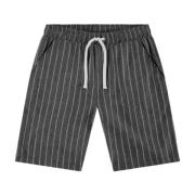 Gestreepte Herringbone Amalfi Shorts Kultivate , Gray , Heren